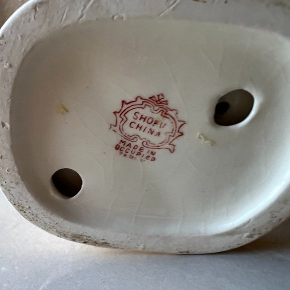 HINODE style  vintage 40's 50's ceramic porcelain oriental man carrying trunk - Picture 8 of 10